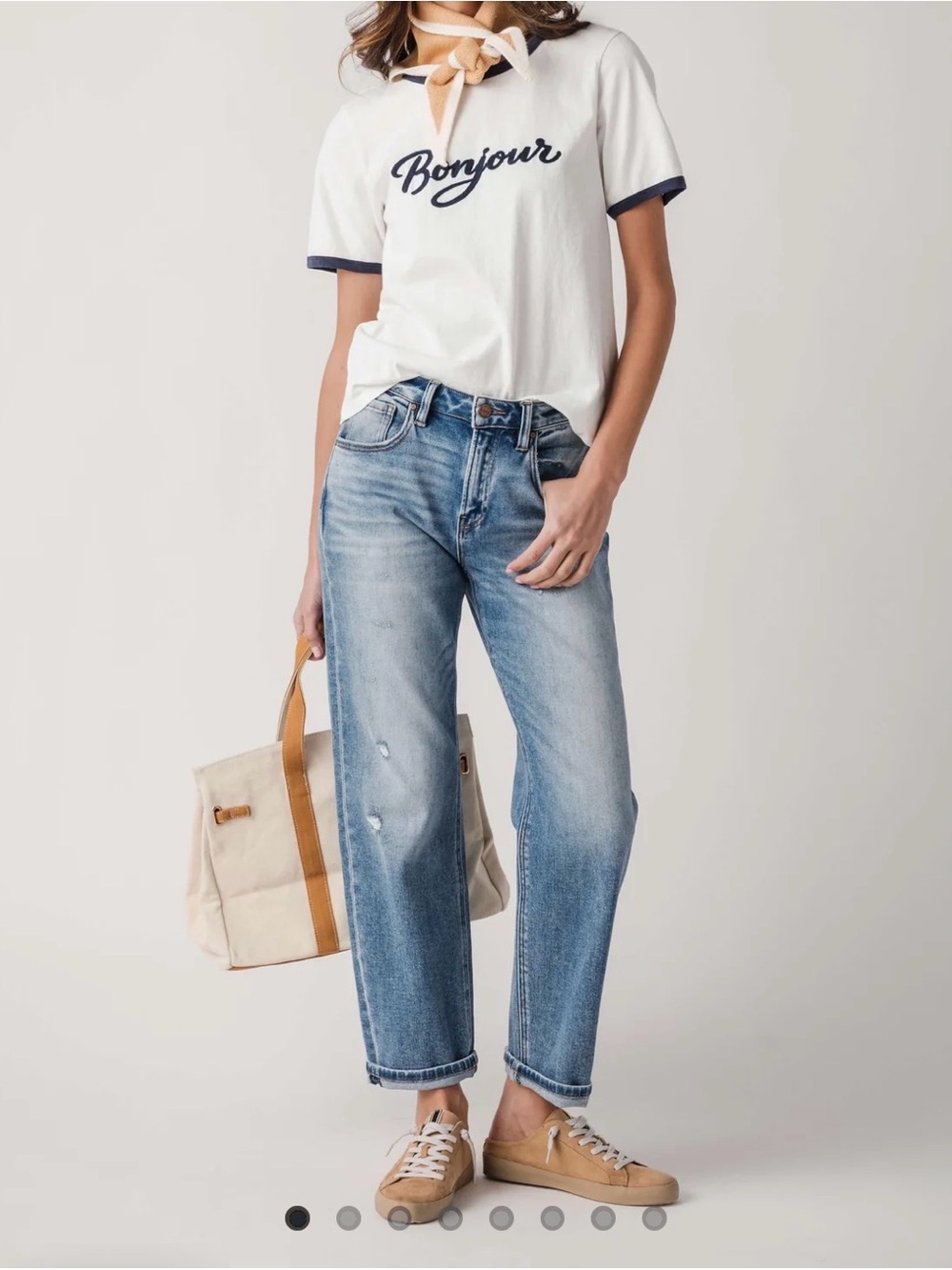 Light Wash Boyfriend Jeans — Casual Relaxed Fit in Light Blue